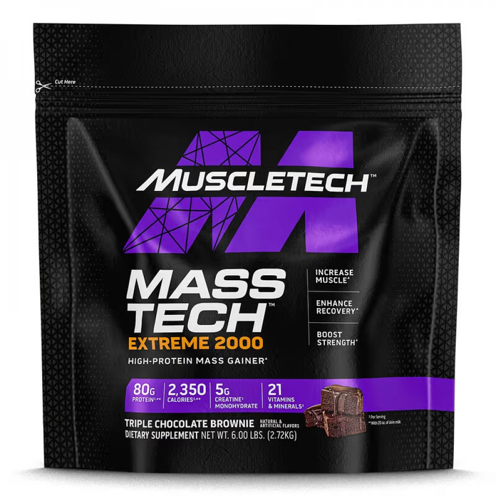 MuscleTech, Mass-Tech™ Extreme 2000, Triple Chocolate Brownie, 6 lbs (2.72 kg)